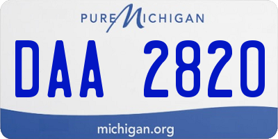 MI license plate DAA2820