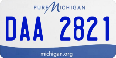 MI license plate DAA2821