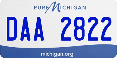 MI license plate DAA2822