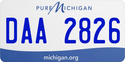 MI license plate DAA2826