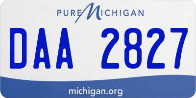 MI license plate DAA2827