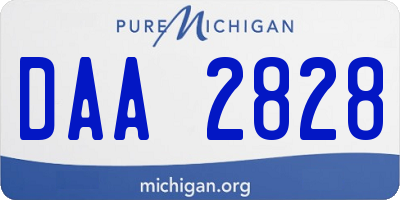 MI license plate DAA2828