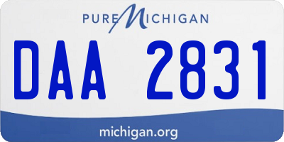 MI license plate DAA2831
