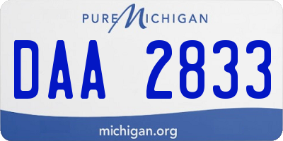 MI license plate DAA2833