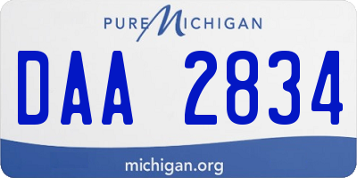 MI license plate DAA2834
