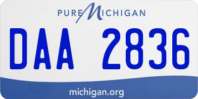 MI license plate DAA2836