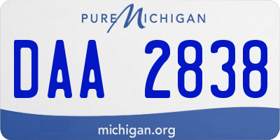 MI license plate DAA2838