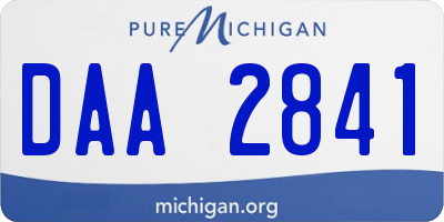 MI license plate DAA2841