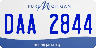 MI license plate DAA2844