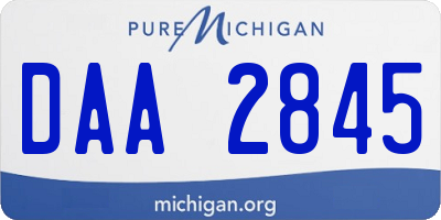 MI license plate DAA2845