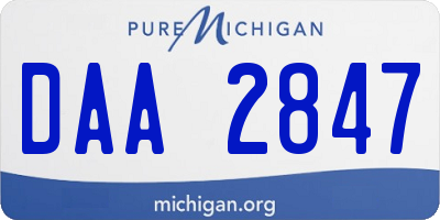 MI license plate DAA2847