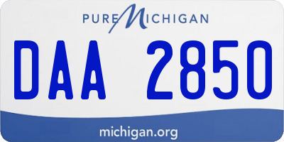 MI license plate DAA2850