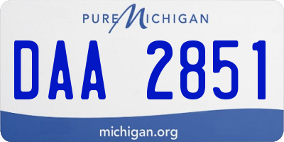 MI license plate DAA2851