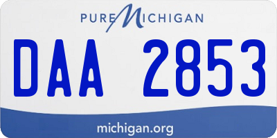 MI license plate DAA2853