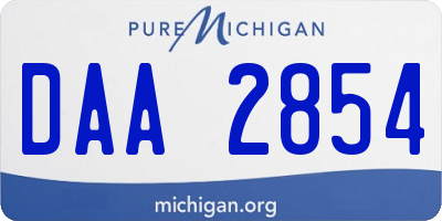 MI license plate DAA2854