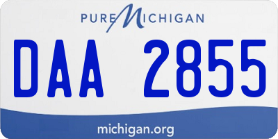 MI license plate DAA2855