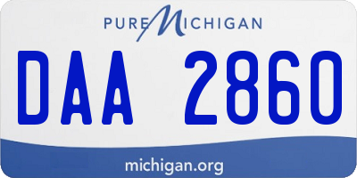 MI license plate DAA2860