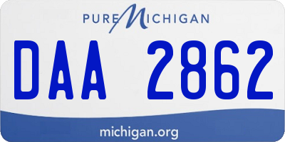 MI license plate DAA2862