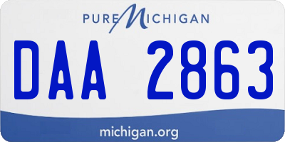 MI license plate DAA2863