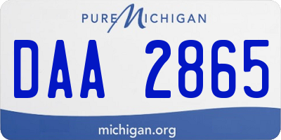 MI license plate DAA2865