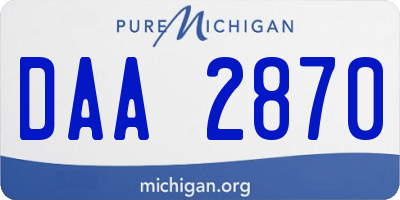 MI license plate DAA2870