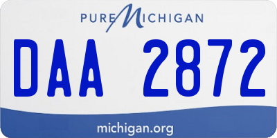 MI license plate DAA2872