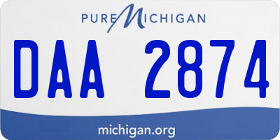 MI license plate DAA2874