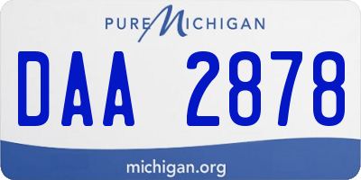 MI license plate DAA2878