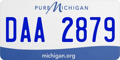 MI license plate DAA2879