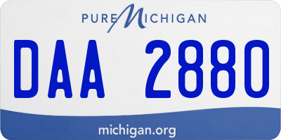 MI license plate DAA2880