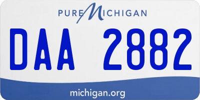 MI license plate DAA2882