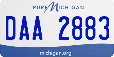 MI license plate DAA2883