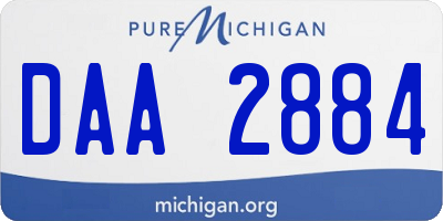 MI license plate DAA2884