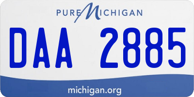 MI license plate DAA2885