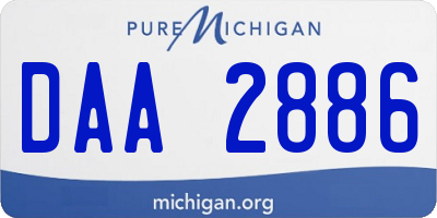 MI license plate DAA2886