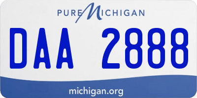 MI license plate DAA2888