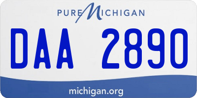 MI license plate DAA2890