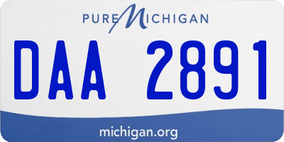MI license plate DAA2891