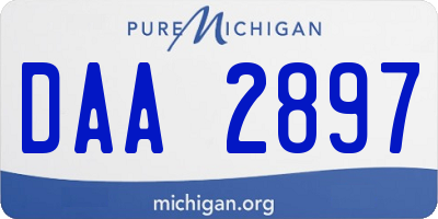 MI license plate DAA2897