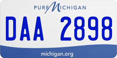 MI license plate DAA2898