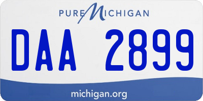 MI license plate DAA2899