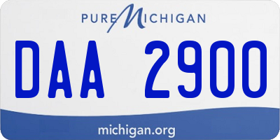 MI license plate DAA2900