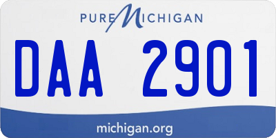 MI license plate DAA2901