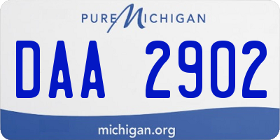 MI license plate DAA2902