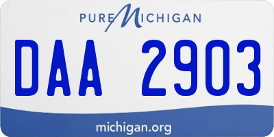 MI license plate DAA2903