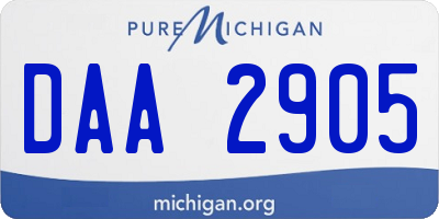 MI license plate DAA2905