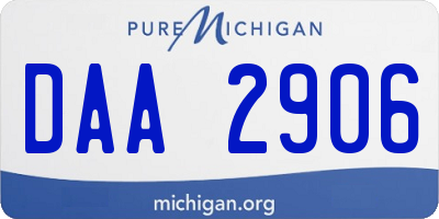 MI license plate DAA2906