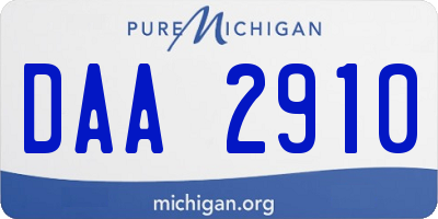 MI license plate DAA2910