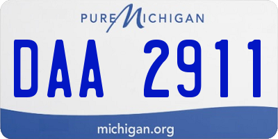 MI license plate DAA2911