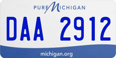 MI license plate DAA2912